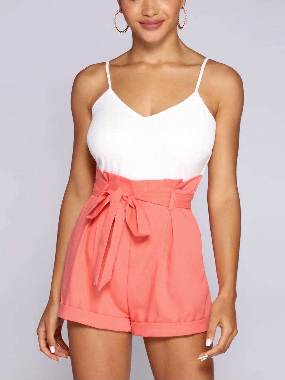 NWOT. Effortlessly Chic Paper Bag Romper SMALL